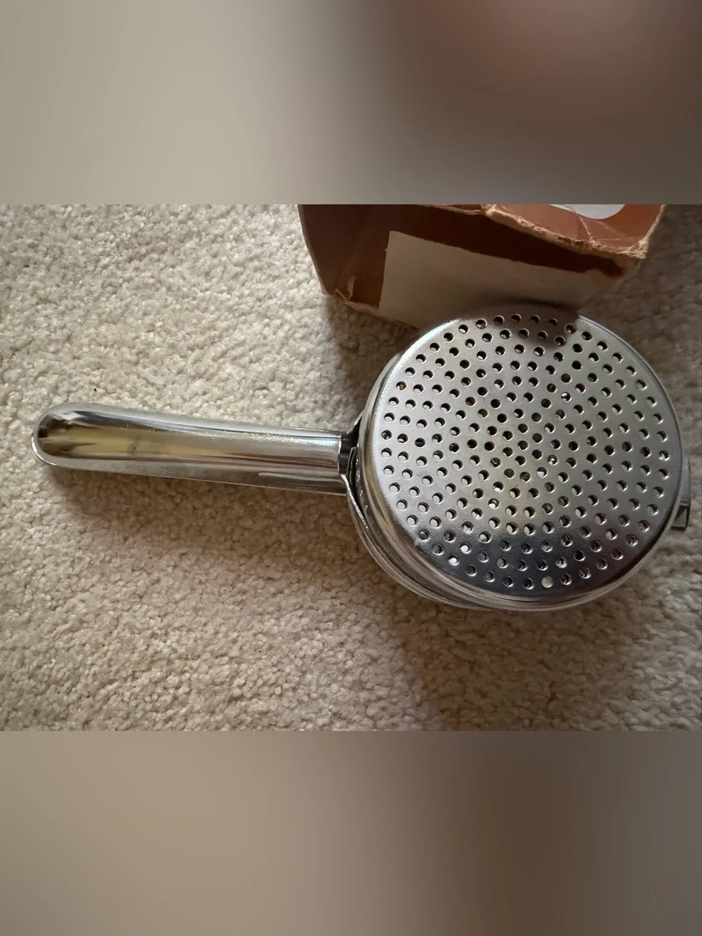 Vintage Chromed Potato Ricer - Silver